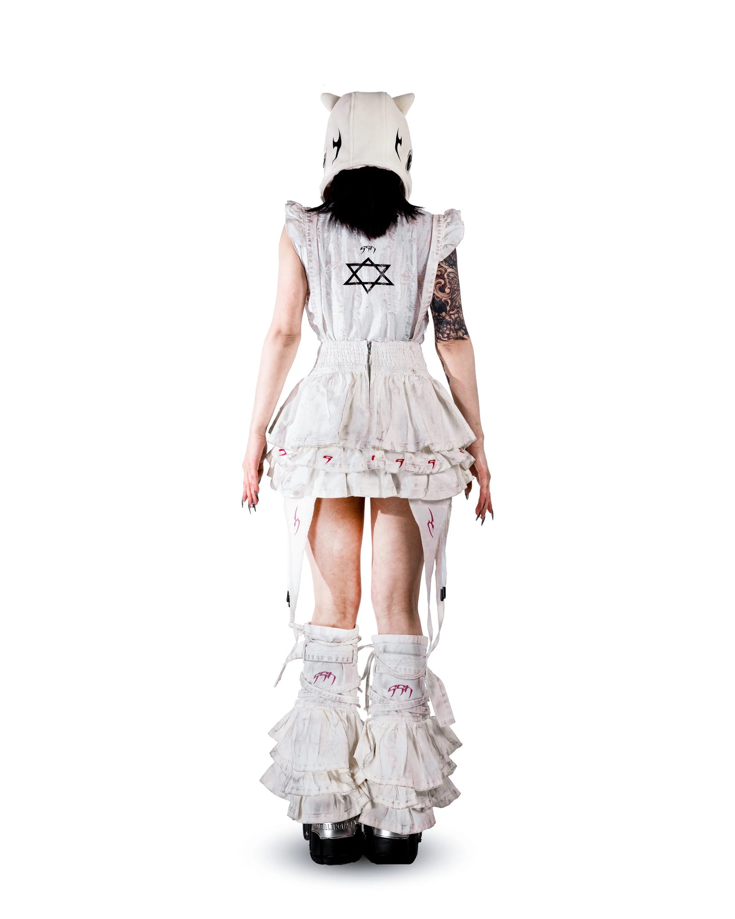 【SATSUN NIGHT】<DEVIL^ANGEL FRIENDSHIP> SKIRT TRANS BAG - POLLUTION WHITE
