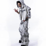 <IT's N0T BLACK & WHITE> LEATHER VEST - POLLUTED WHITE