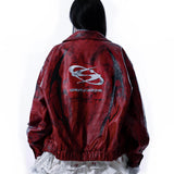<IT's N0T BLACK & WHITE> LEATHER JACKET - POLLUTED RED