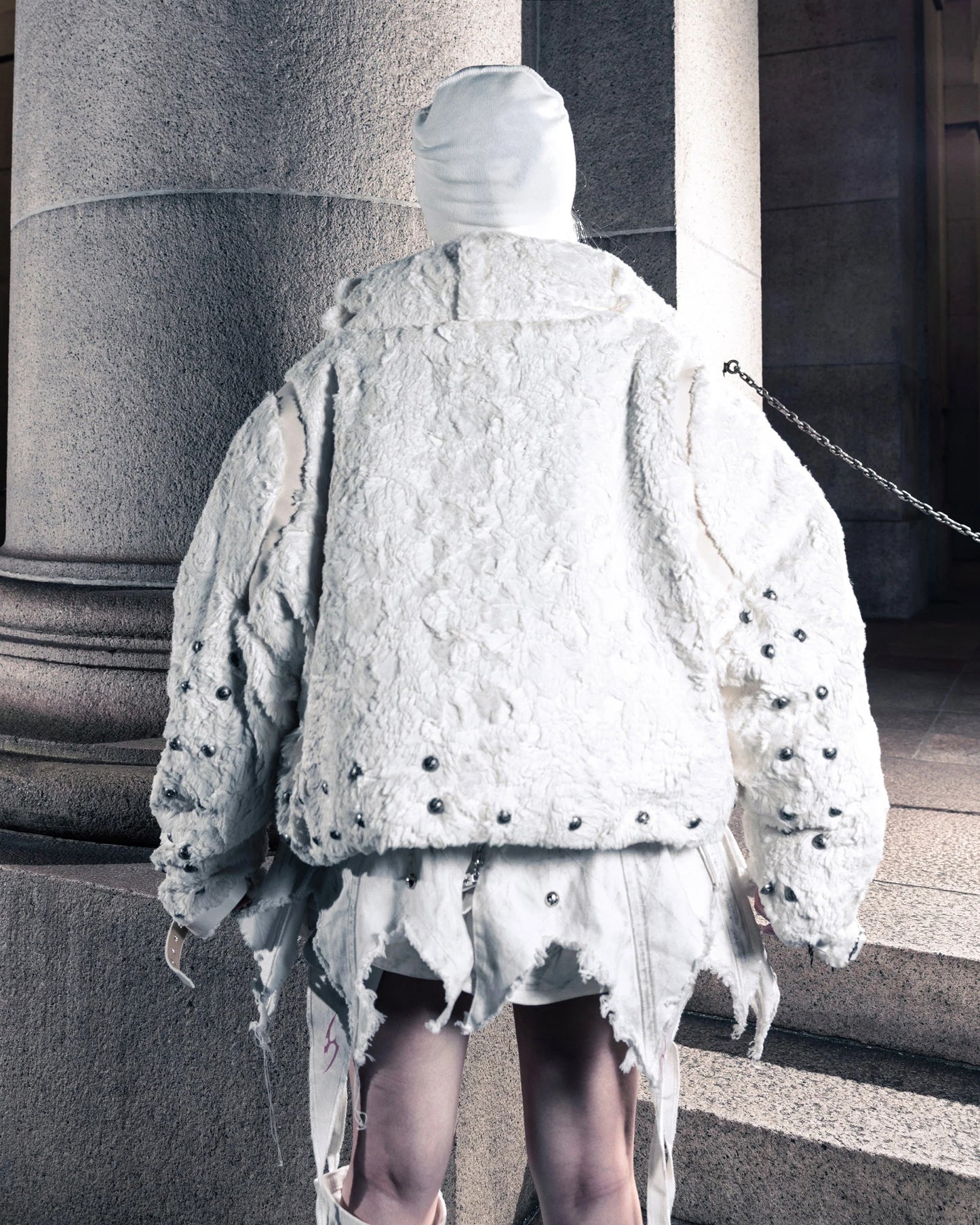 【SATSUN NIGHT】DOUBLE SLIDERS & DOUBLE ZIPPER BEIGE FLEECE JACKET (PRE-ORDER,LIMITED)