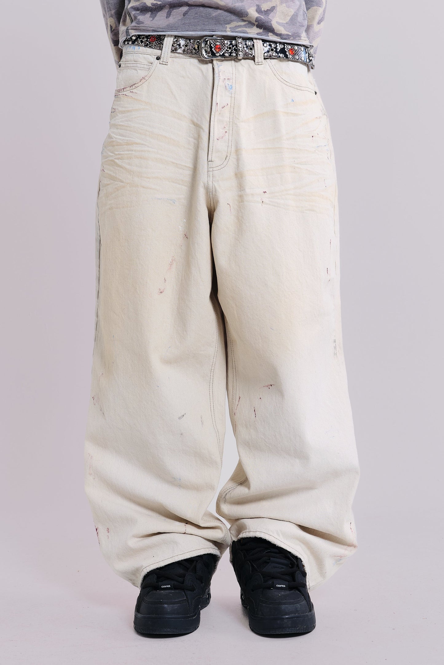 Ecru Paint Colossus Jeans