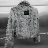 Gray Fur Crop Jacket