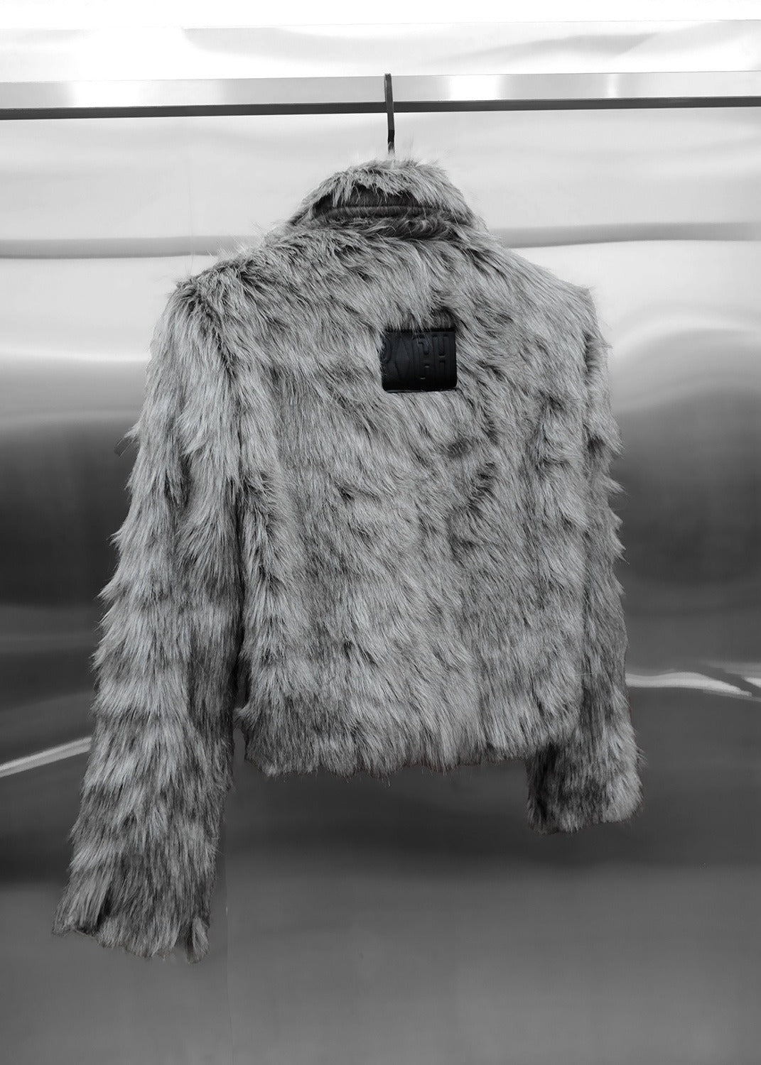 【RICH】Gray Fur Crop Jacket