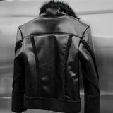 Black Shearling Racer Jacket