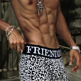 "Zane" Boxer Briefs in Black & White Leopard