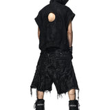 Black Wax Ripped Hoodie