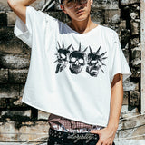"Tavius" 3 Faces Loose T-shirt in White