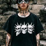 "Tavius" 3 Faces Loose T-shirt in Washed Black