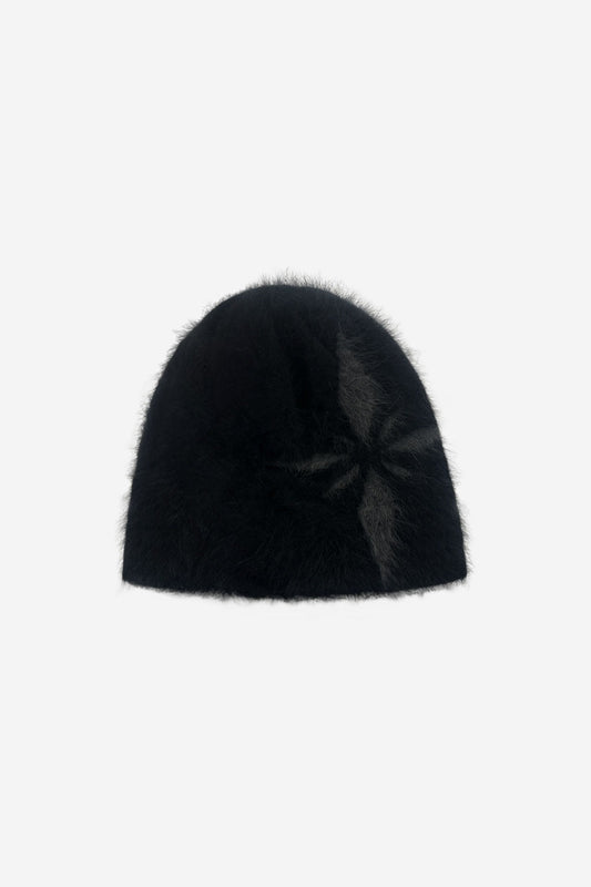 【BLR BLUER】SNOWFLAKES LOGO ANGORA BEANIE CHARCOAL