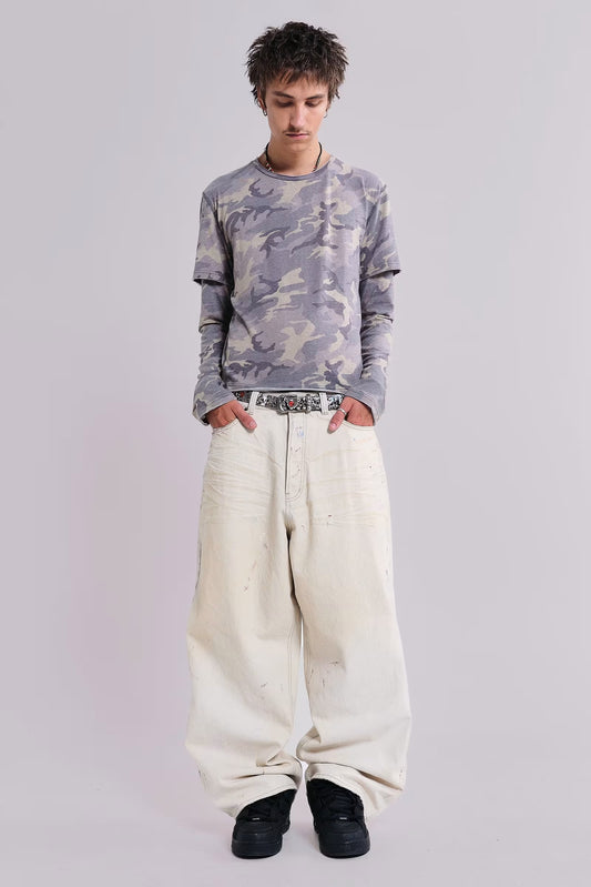 Ecru Paint Colossus Jeans