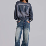 Hunter Loose Straight Leg Jeans in Blue Wash