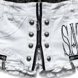 <LOST IN CASTLE> LACE TRIM HOT SHORTS - POLLUTED WHITE