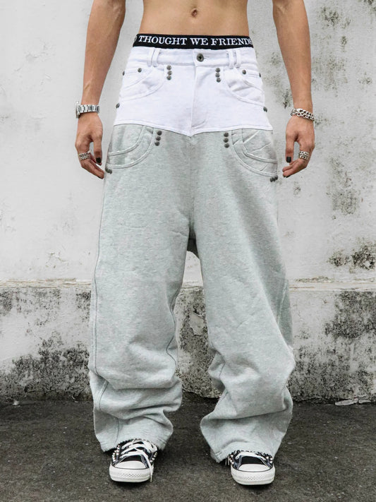 Double-Layered Sweatpants - Gray