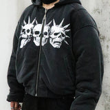 Double-Sided Bomber Jacket-Black