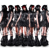 【SATSUN NIGHT】<DEVIL^ANGEL FRIENDSHIP> HAND & LEG WARMER - WASHED BLACK