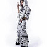 <IT's N0T BLACK & WHITE> LEATHER VEST - POLLUTED WHITE