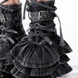 【SATSUN NIGHT】<DEVIL^ANGEL FRIENDSHIP> HAND & LEG WARMER - WASHED BLACK