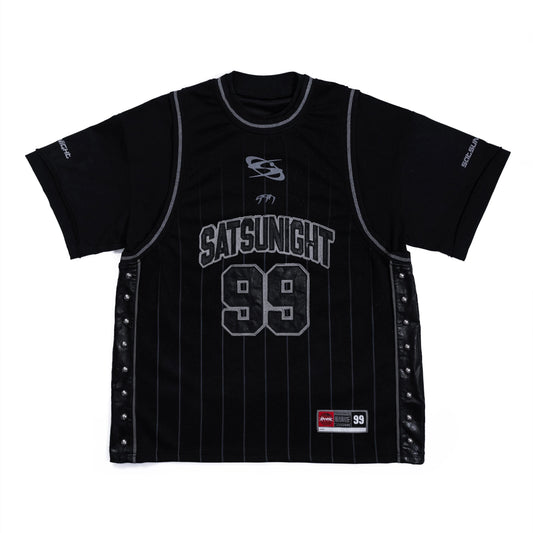 【SATSUN NIGHT】KURO DOUBLE-LAYER BASKETBALL JERSEY - BLACK