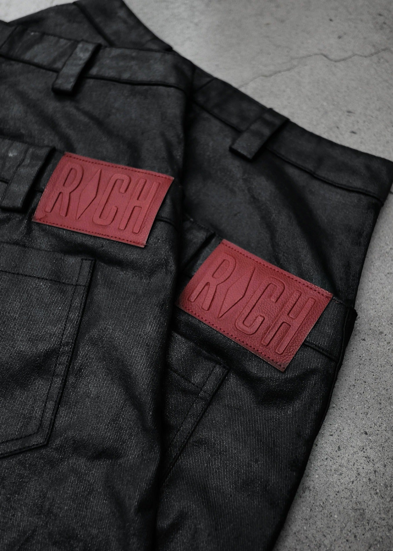 【RICH】Mock Double Waist Wide Leg Pants