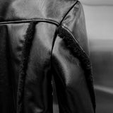 Black Shearling Racer Jacket