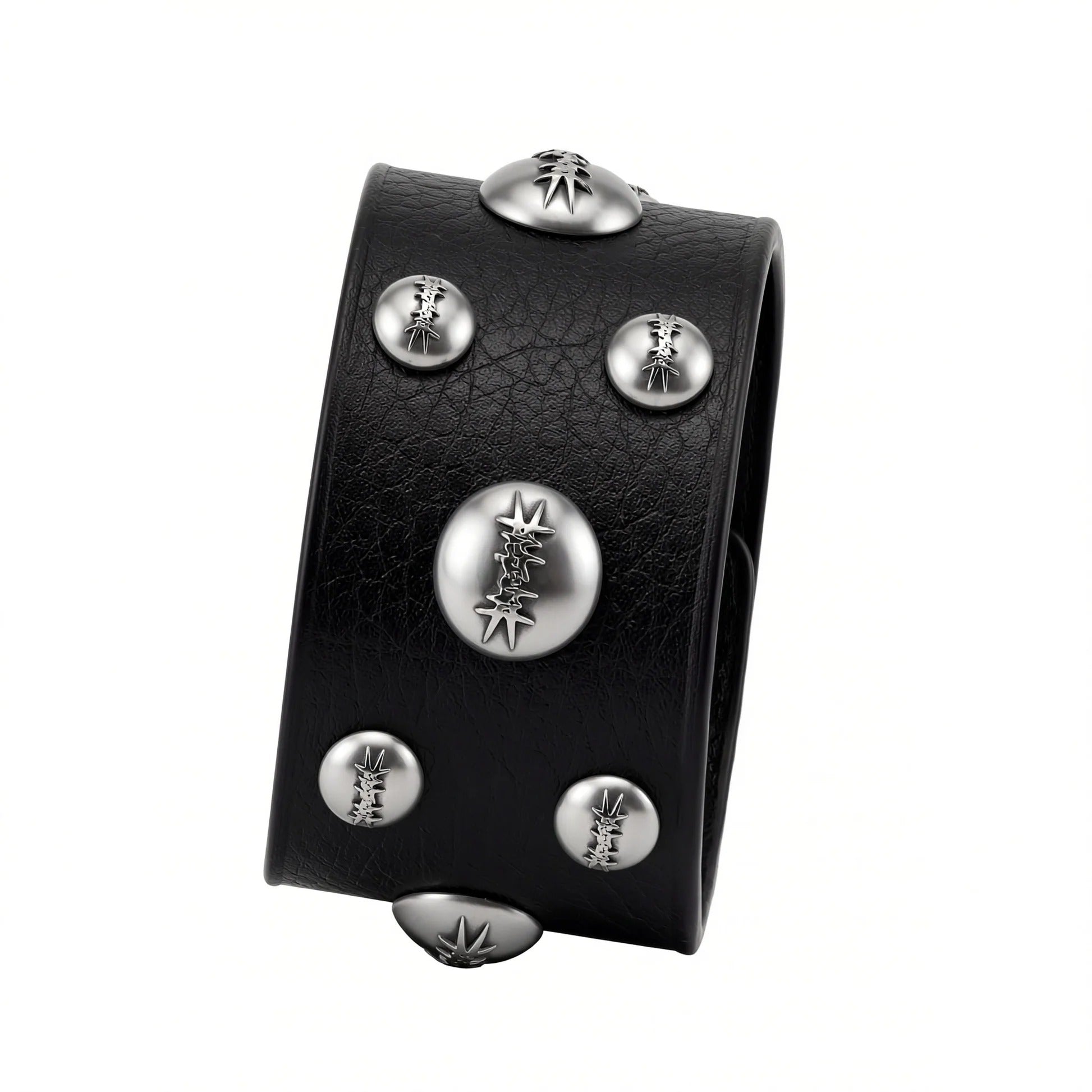 DOUBLE LOGO METAL LEATHER STRAP
