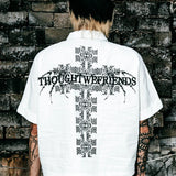 "Cassian" Embroidered Work Shirt in White