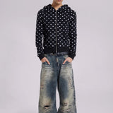 Distressed Muddy Washed Grey Oversized Jeans