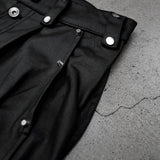 Waxed drawstring pants with side studs