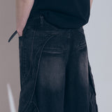 BERMUDA WASHED DENIM PANTS