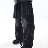 【BLR BLUER】Curved Tanker Washed Denim Pants