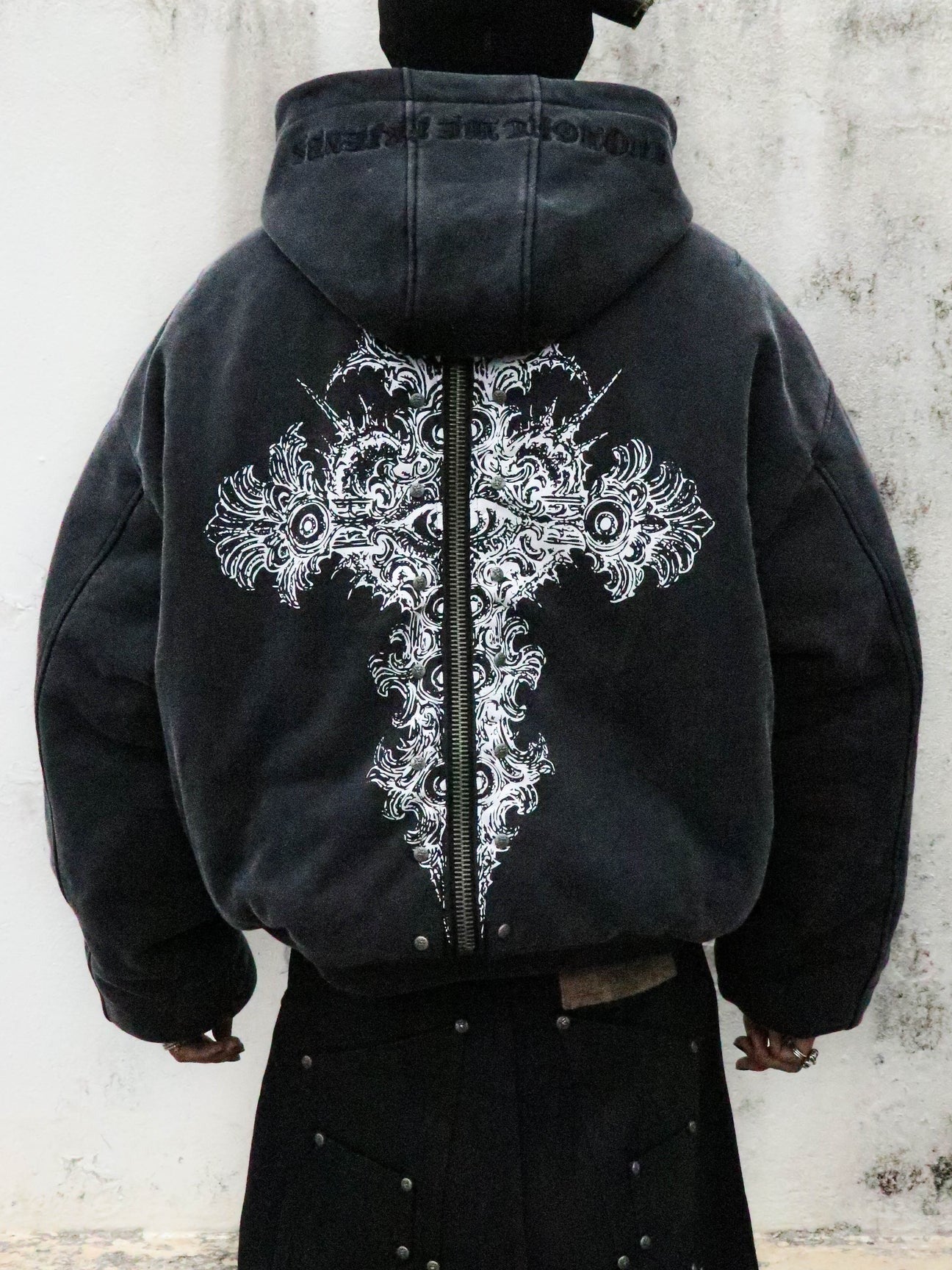 【THOUGHT WE FRIENDS】Double-Sided Bomber Jacket-Black