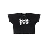 "Tavius" 3 Faces Loose T-shirt in Washed Black