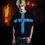 SSN V.06 <LOST PEACE CROSS> BOTH SIDES T-SHIRT - BLACK