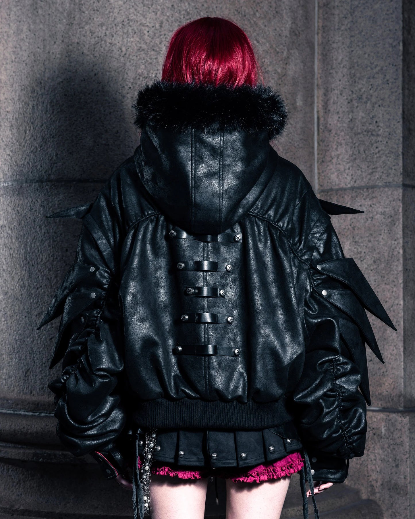 【SATSUN NIGHT】SSN V.05 BRITISH FLAG DESIGN LEATHER JACKET NO. 99 - DOUBLE-SIDED BLACK & DARK RED（PRE-ORDER)