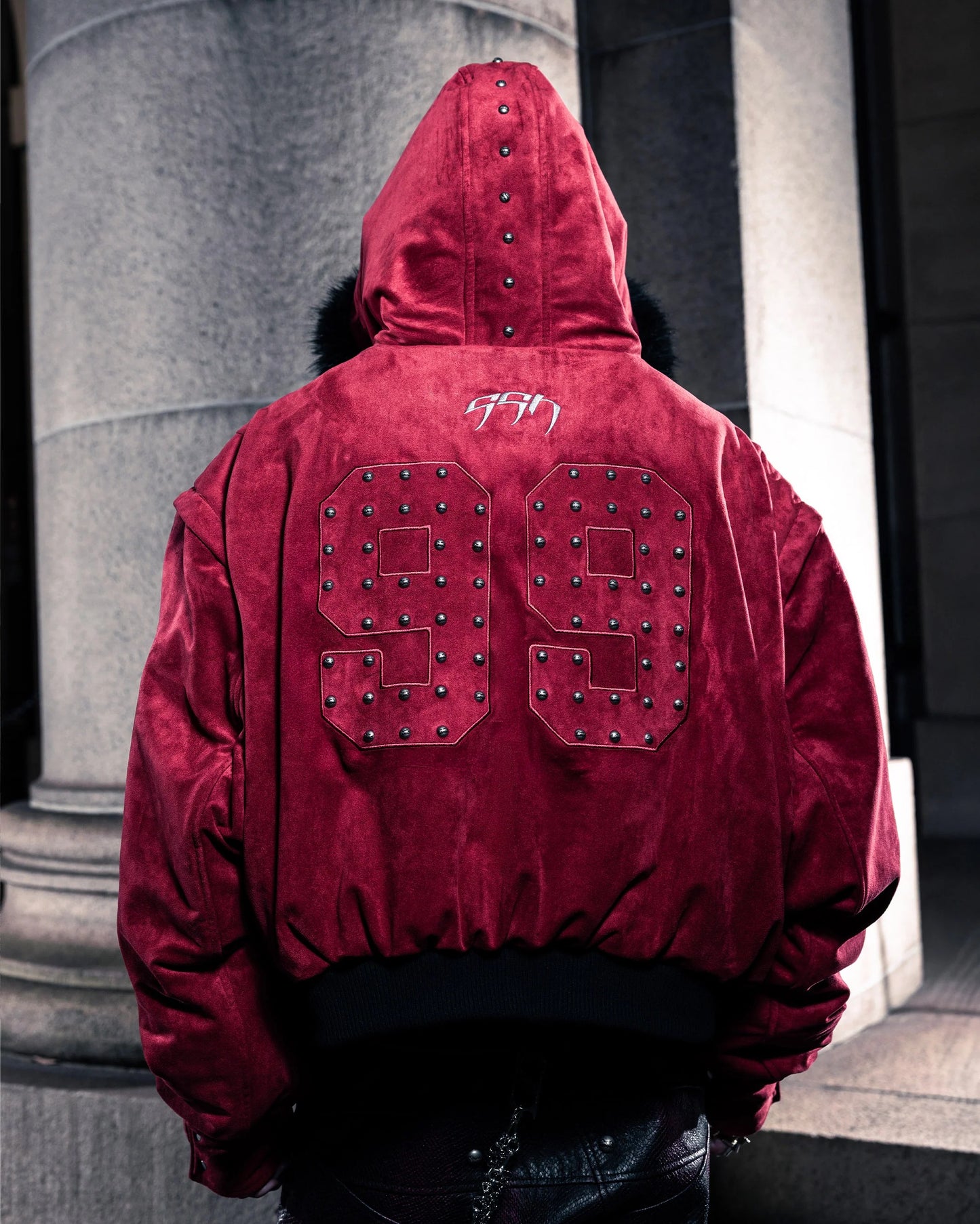 【SATSUN NIGHT】SSN V.05 BRITISH FLAG DESIGN LEATHER JACKET NO. 99 - DOUBLE-SIDED BLACK & DARK RED（PRE-ORDER)