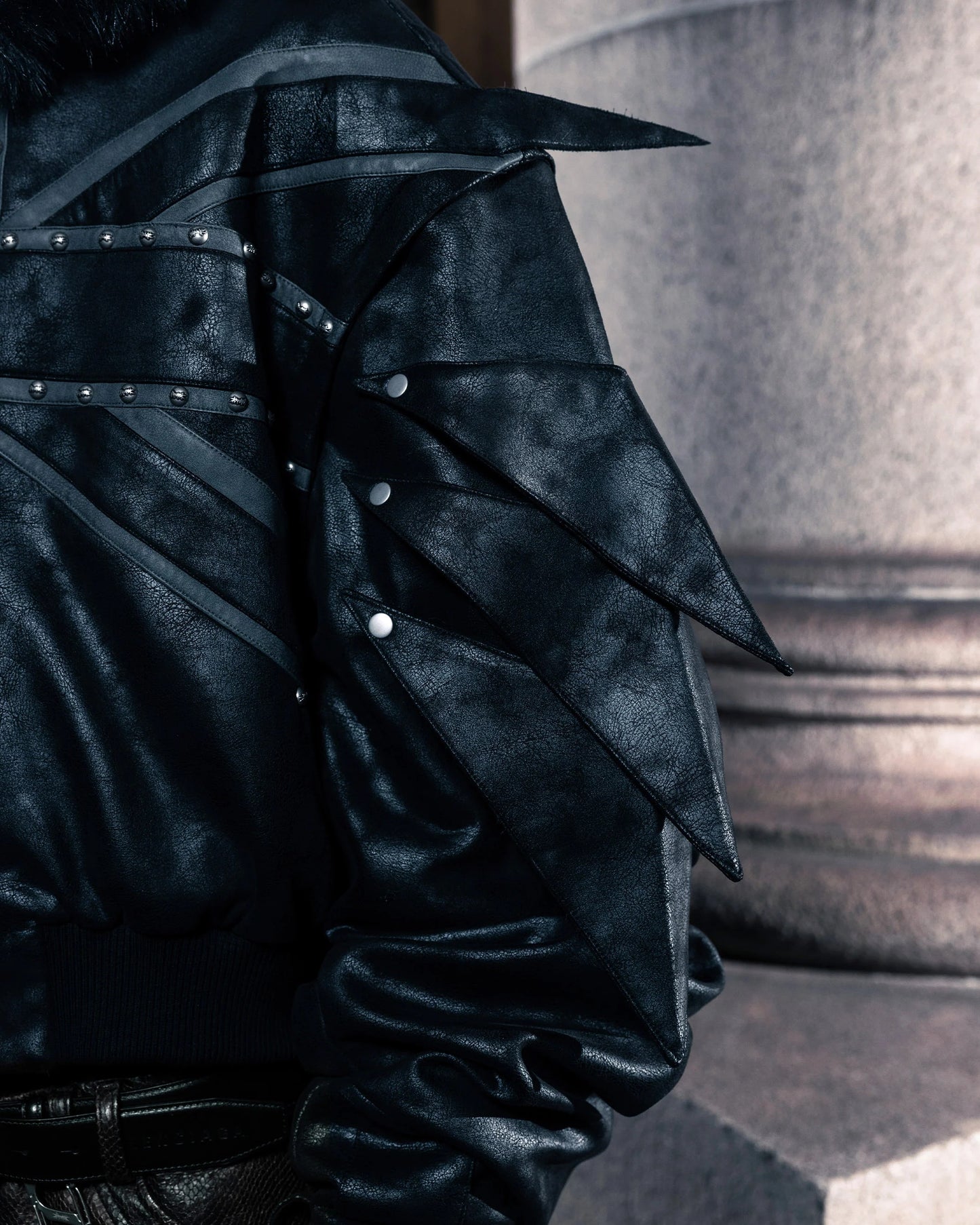 【SATSUN NIGHT】SSN V.05 BRITISH FLAG DESIGN LEATHER JACKET NO. 99 - DOUBLE-SIDED BLACK & DARK RED（PRE-ORDER)