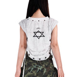 【SATSUN NIGHT】<DEVIL^ANGEL FRIENDSHIP>  GRUNGE TANK - WHITE