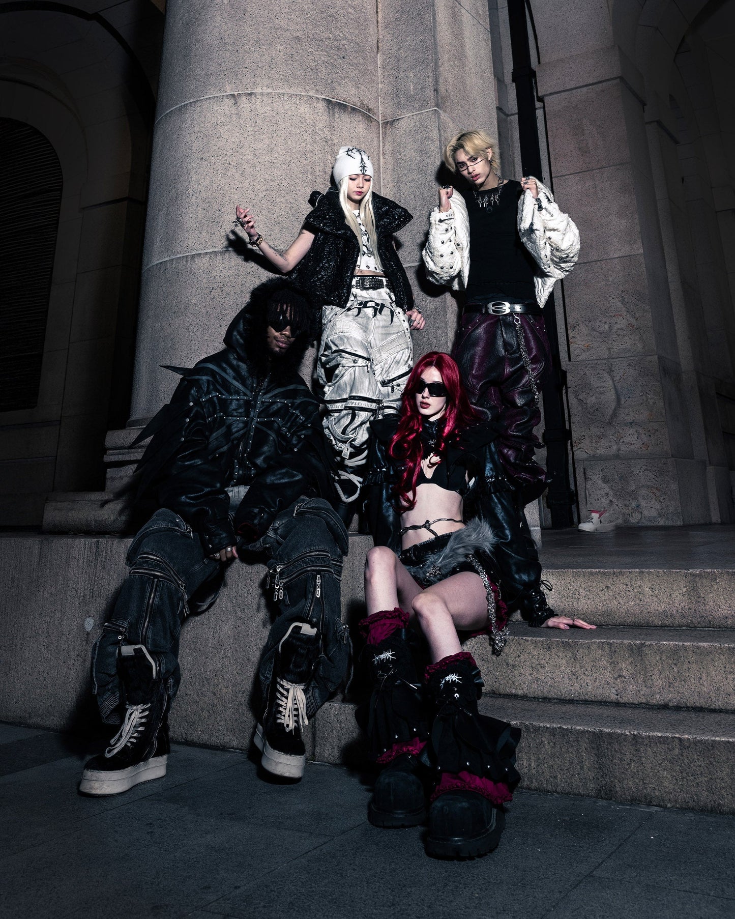 【SATSUN NIGHT】SSN V.05 BRITISH FLAG DESIGN LEATHER JACKET NO. 99 - DOUBLE-SIDED BLACK & DARK RED（PRE-ORDER)