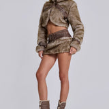 Raven Faux Fur & Leather Crop Jacket