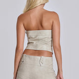 Axel Faux Leather Corset Top