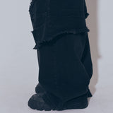 【BLR BLUER】DESTROYED DOUBLE DENIM PANTS