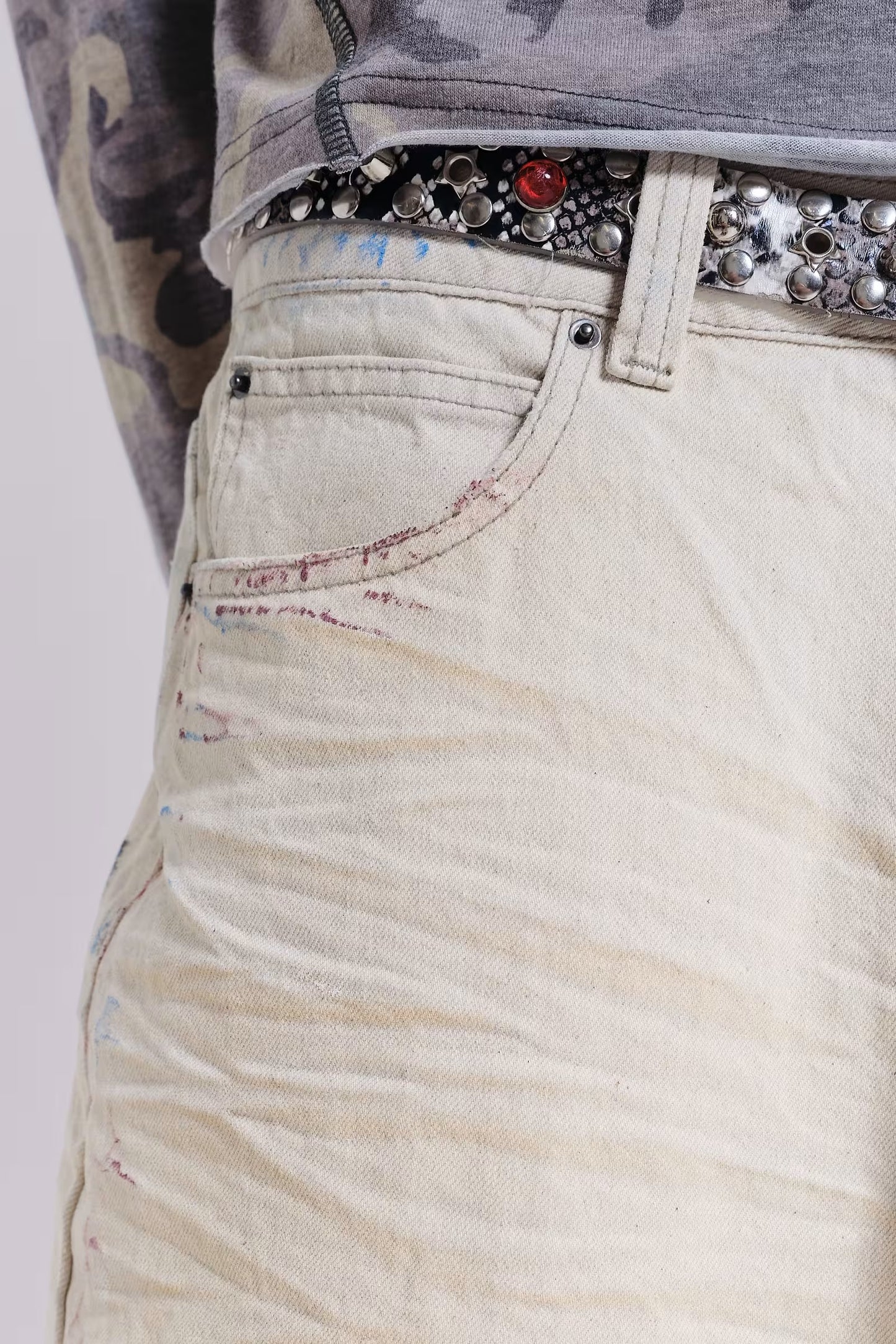 Ecru Paint Colossus Jeans