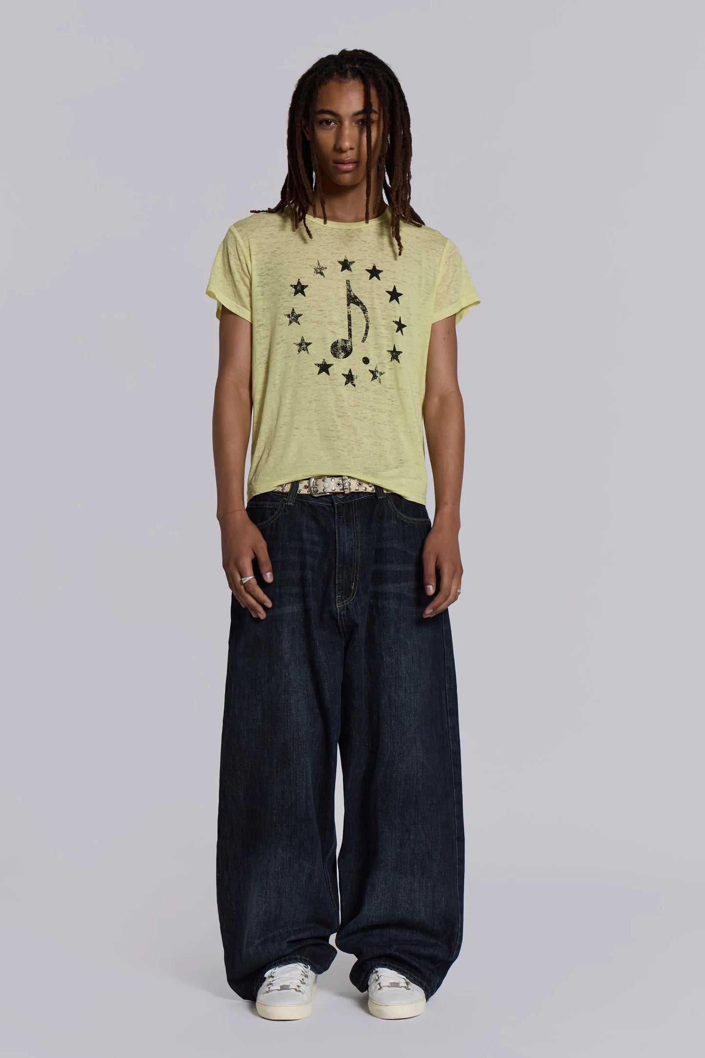 Colorful Letter Slogan Oversized Dark Jeans