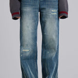 Hunter Loose Straight Leg Jeans in Blue Wash