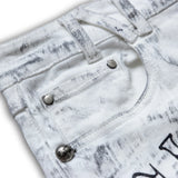 <LOST IN CASTLE> CURVED DENIM PANTS - POLLUTED WHITE