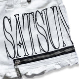 <LOST IN CASTLE> LACE TRIM HOT SHORTS - POLLUTED WHITE
