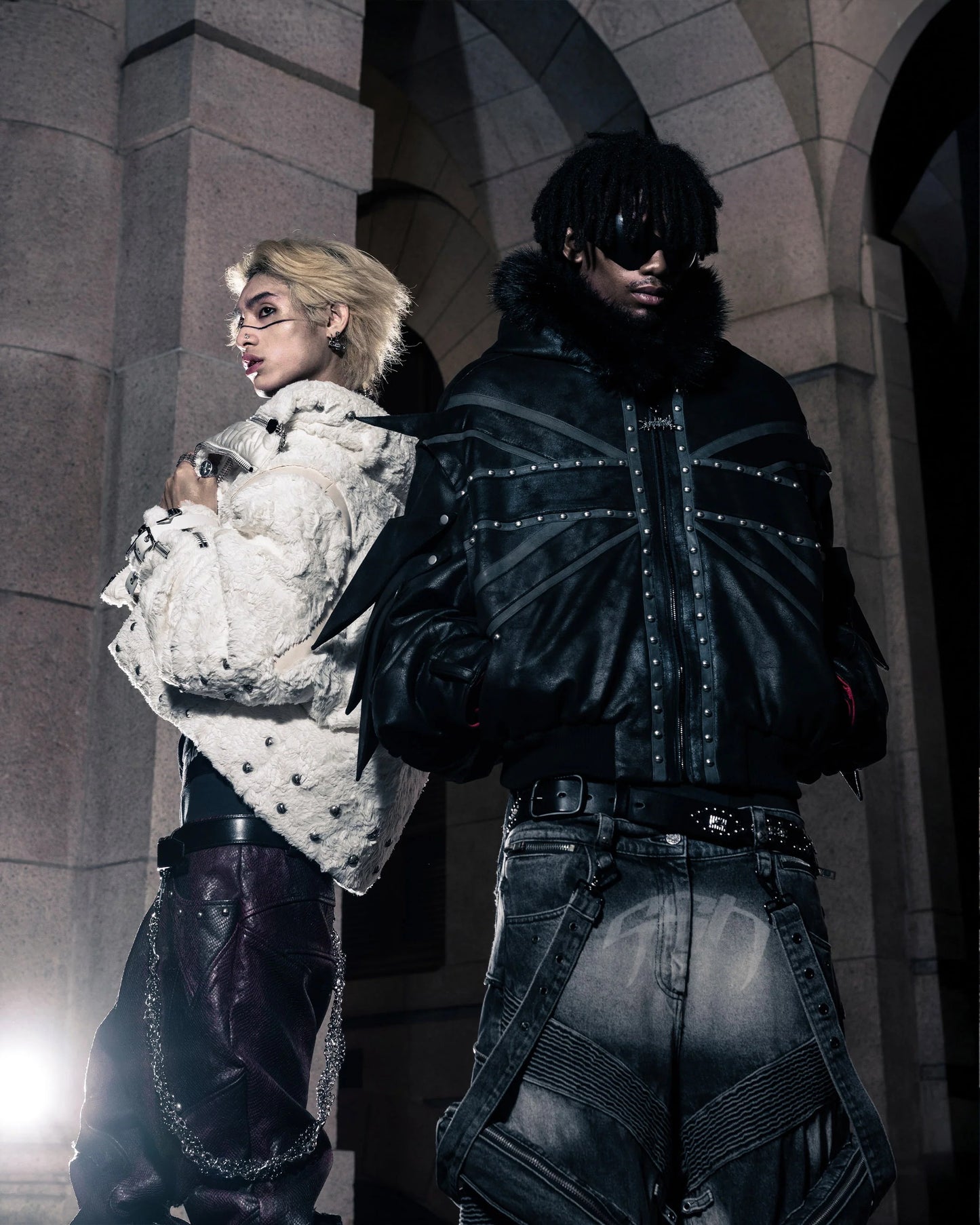 【SATSUN NIGHT】SSN V.05 BRITISH FLAG DESIGN LEATHER JACKET NO. 99 - DOUBLE-SIDED BLACK & DARK RED（PRE-ORDER)