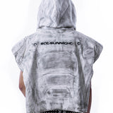 <IT's N0T BLACK & WHITE> LEATHER VEST - POLLUTED WHITE