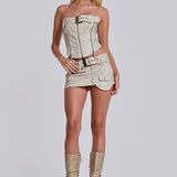 Axel Faux Leather Corset Top