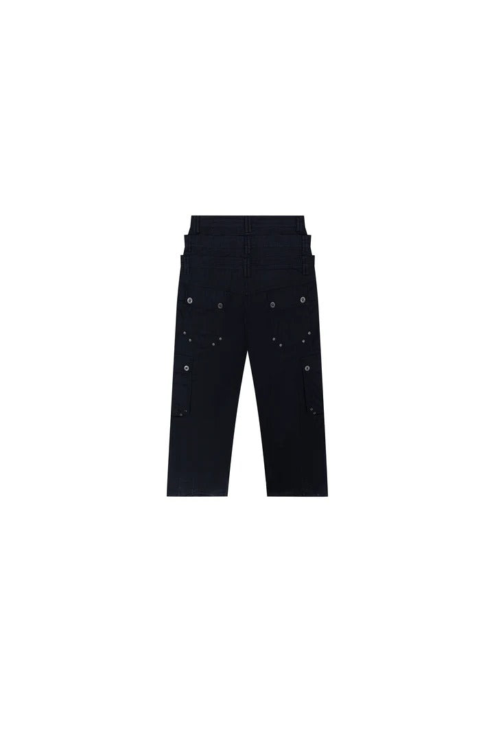 "Lex" Triple-layered Cargo Pants in Black